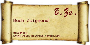 Bech Zsigmond névjegykártya